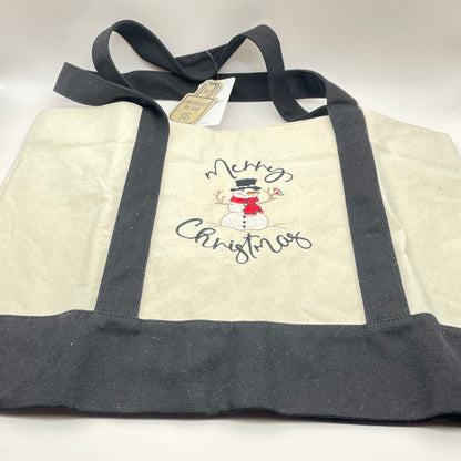 Black Flourish Embroidered Tote Bag