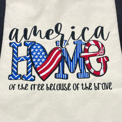 America Home of the Free... Embroidered Tote Bag