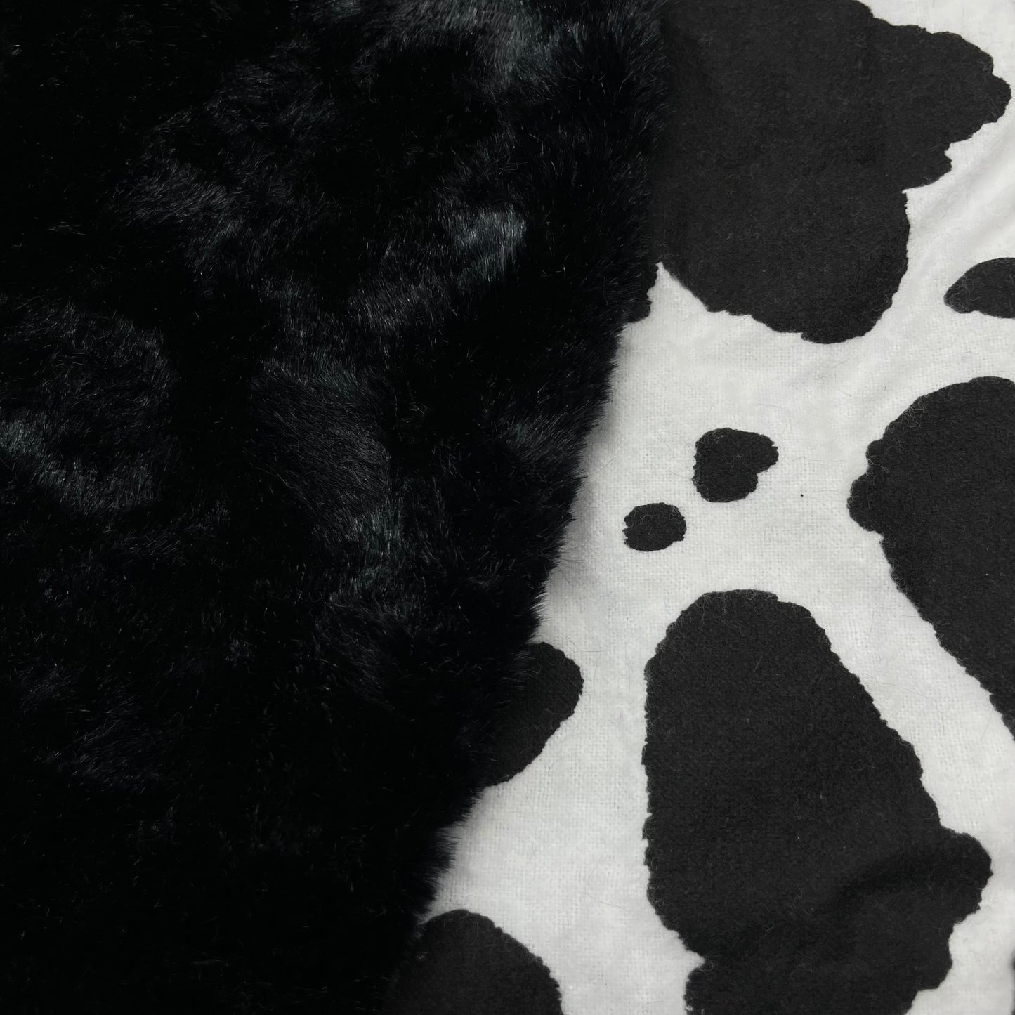 Cow Print + Black Minky Boppy Pillow Cover