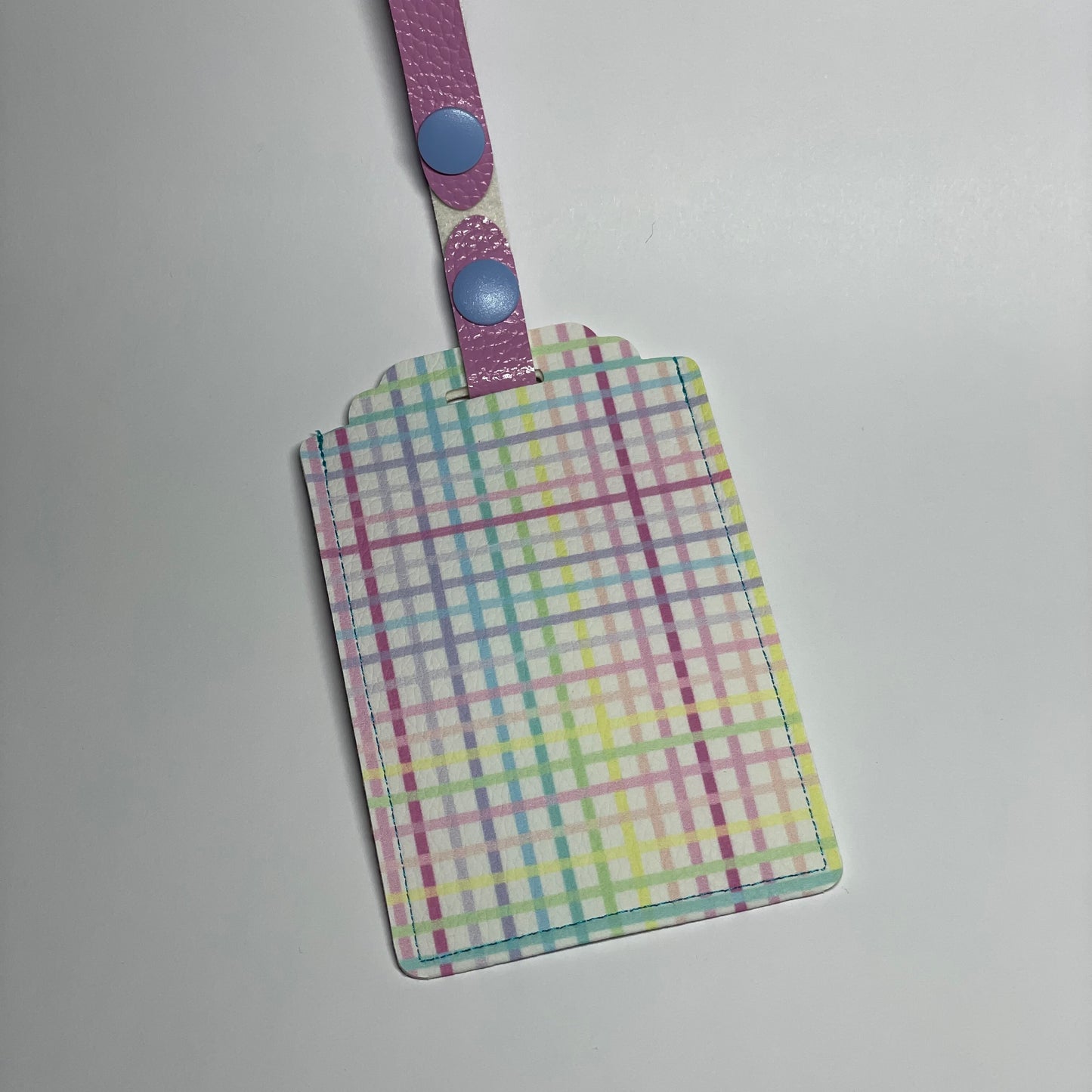 Pastel Plaid Luggage Tag