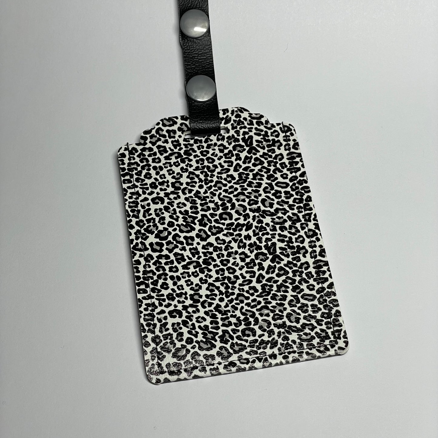 Gray Leopard Luggage Tag