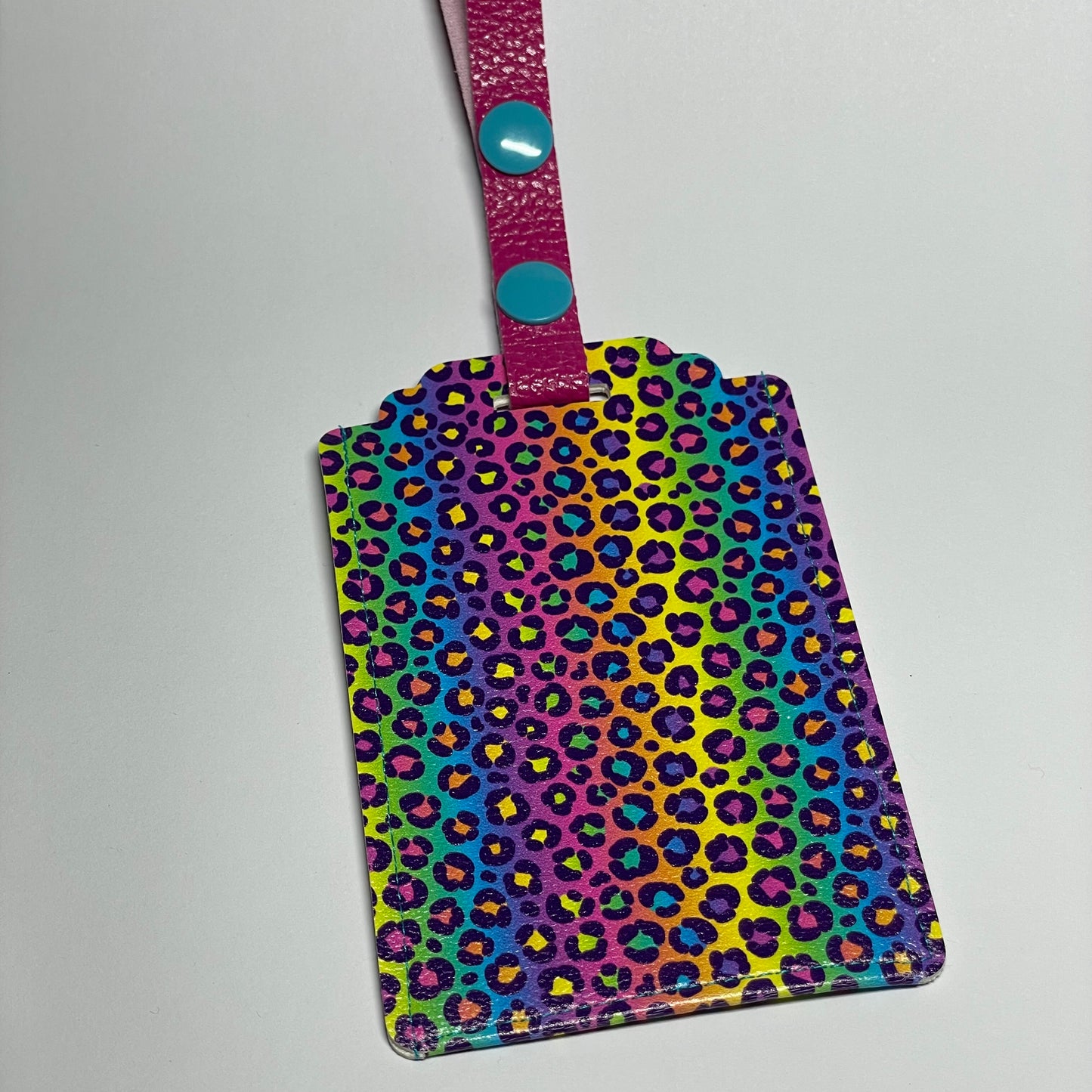 Rainbow Leopard Luggage Tag