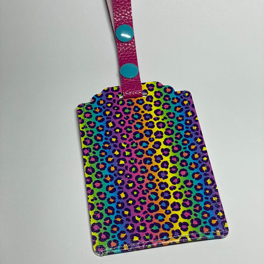 Rainbow Leopard Luggage Tag