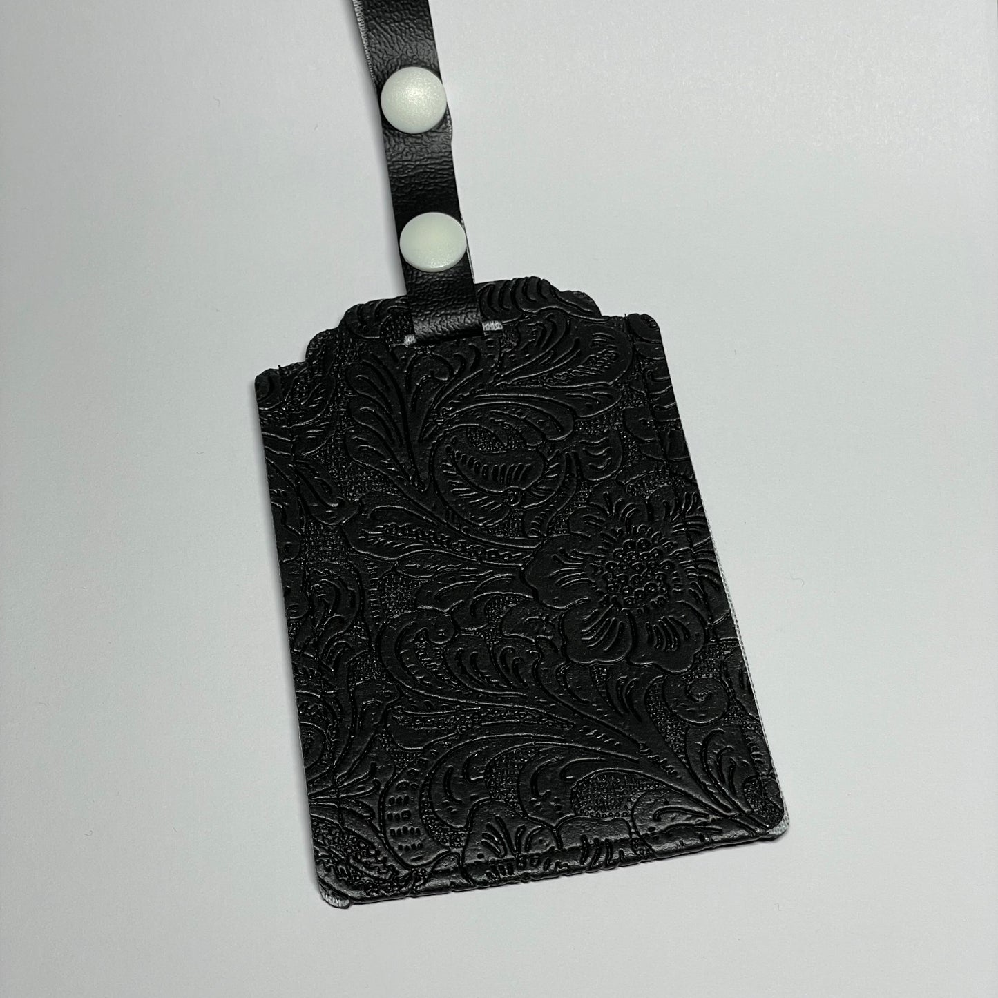 Black Embossed Luggage Tag