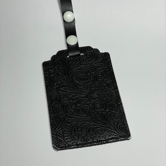 Black Embossed Luggage Tag