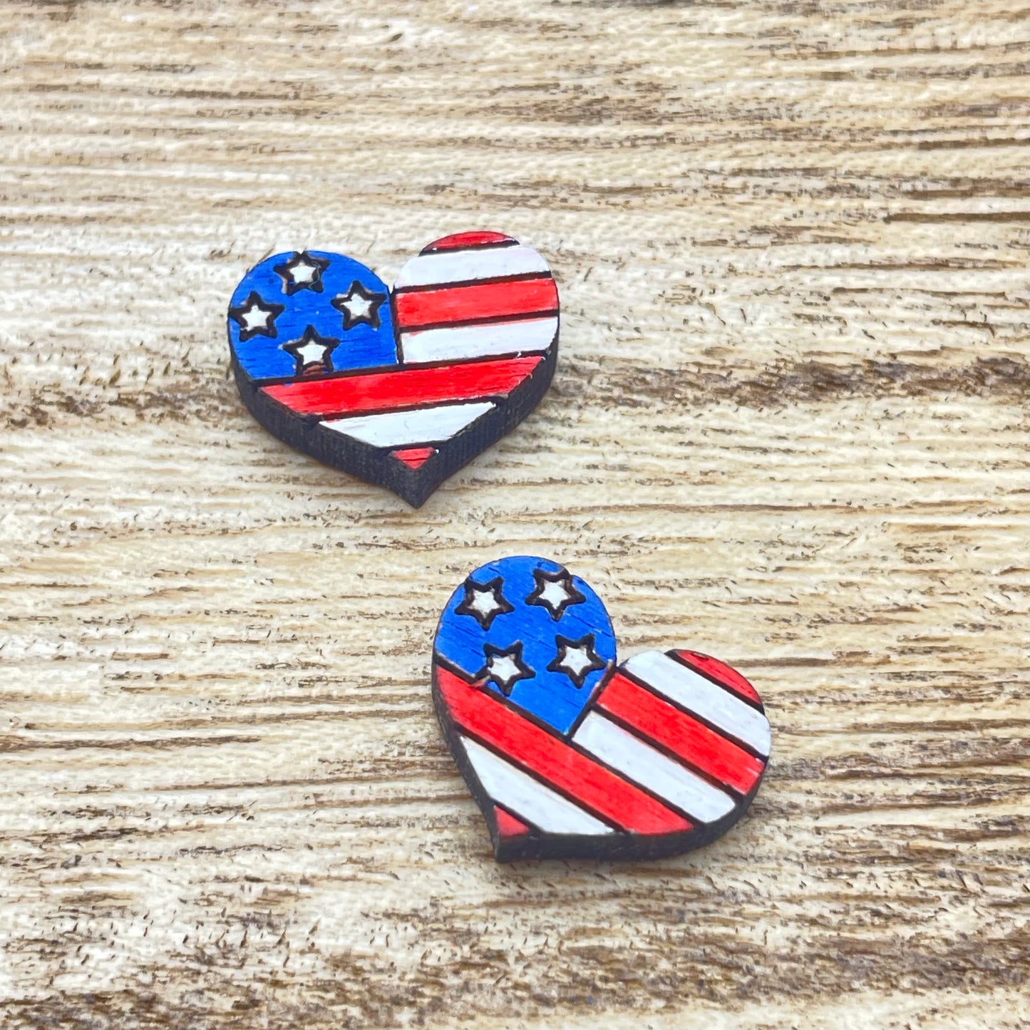 Flag Heart Stud Earrings