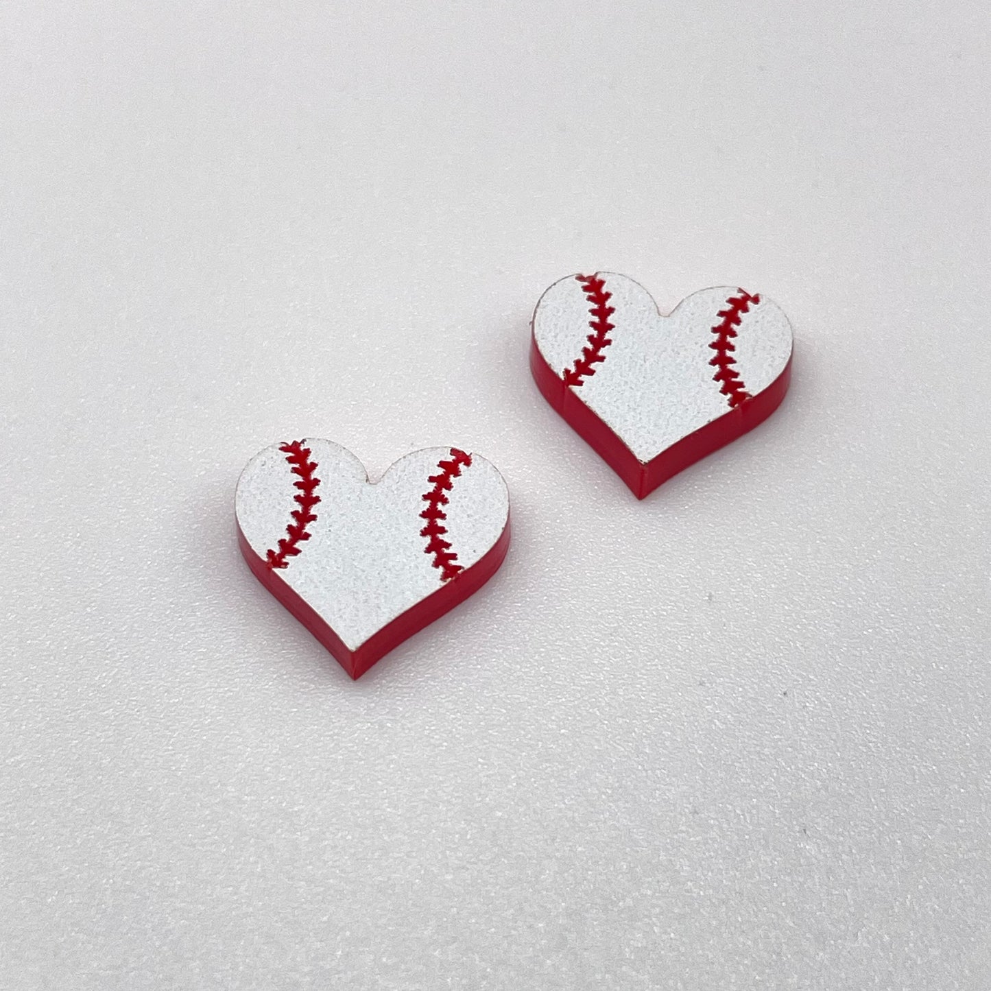 Baseball Heart Stud Earrings