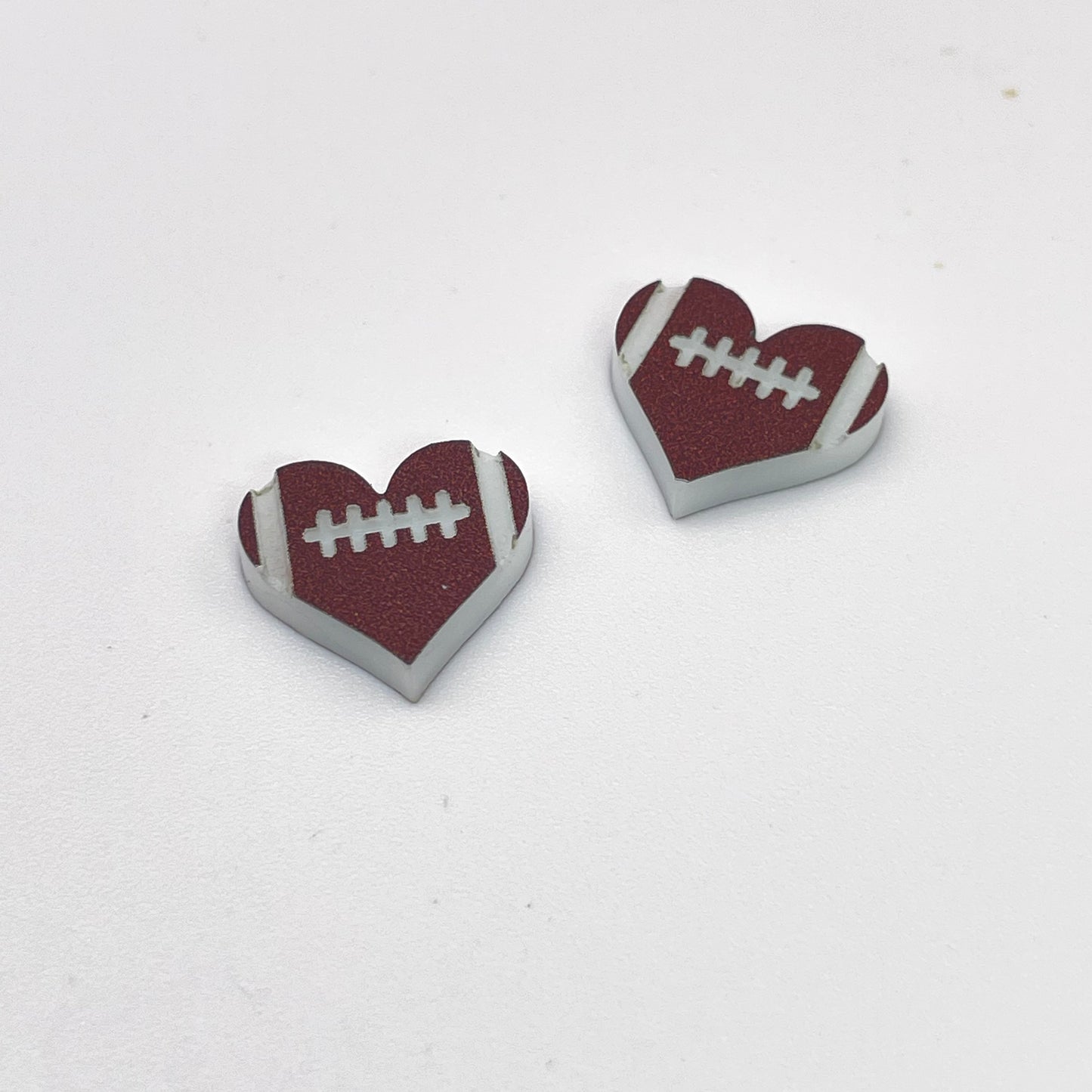 Football Heart Stud Earrings