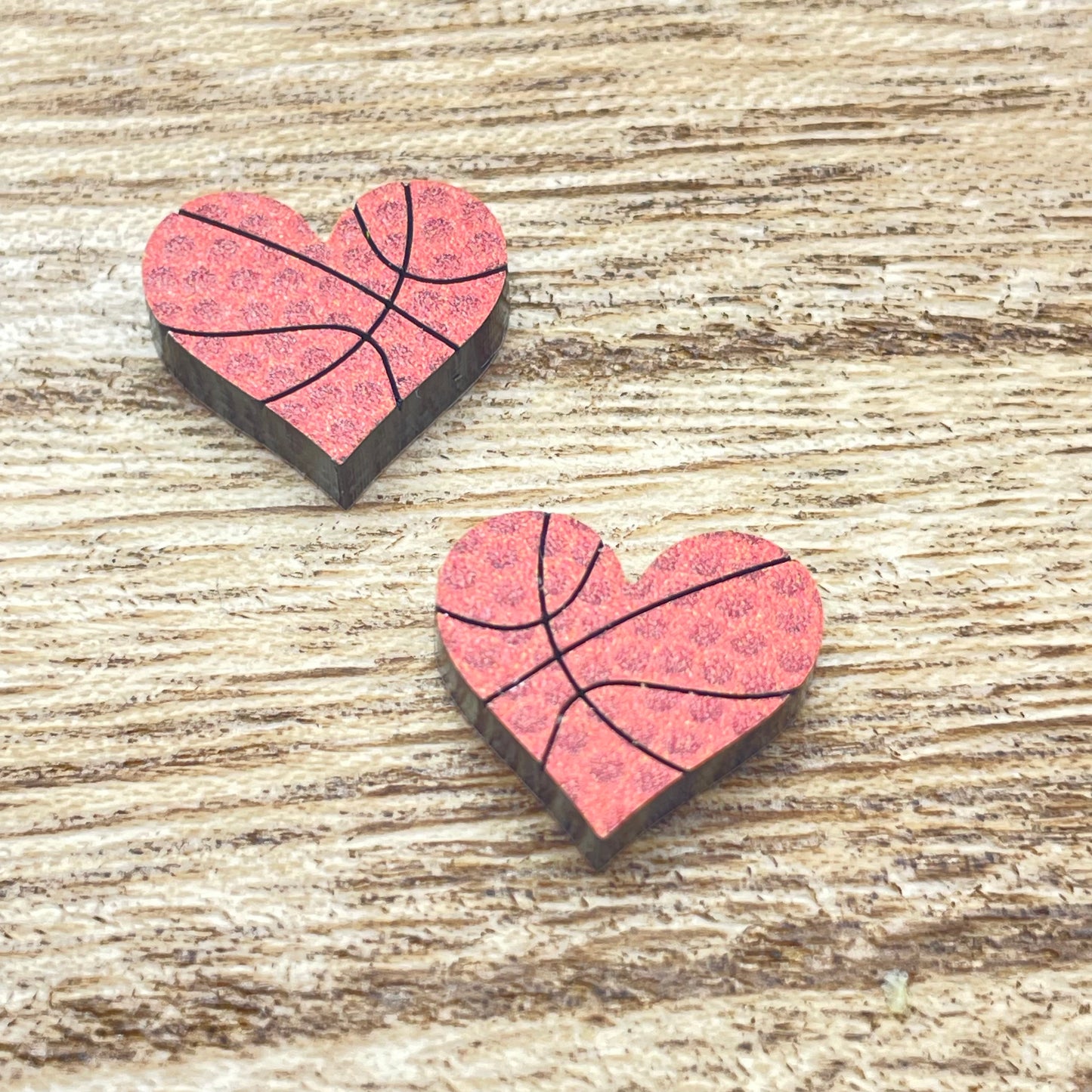 Basketball Heart Stud Earrings