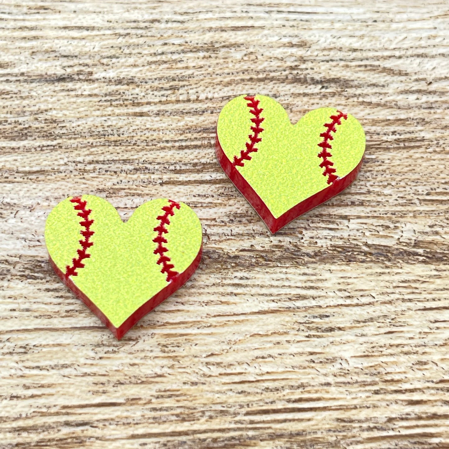 Softball Heart Stud Earrings