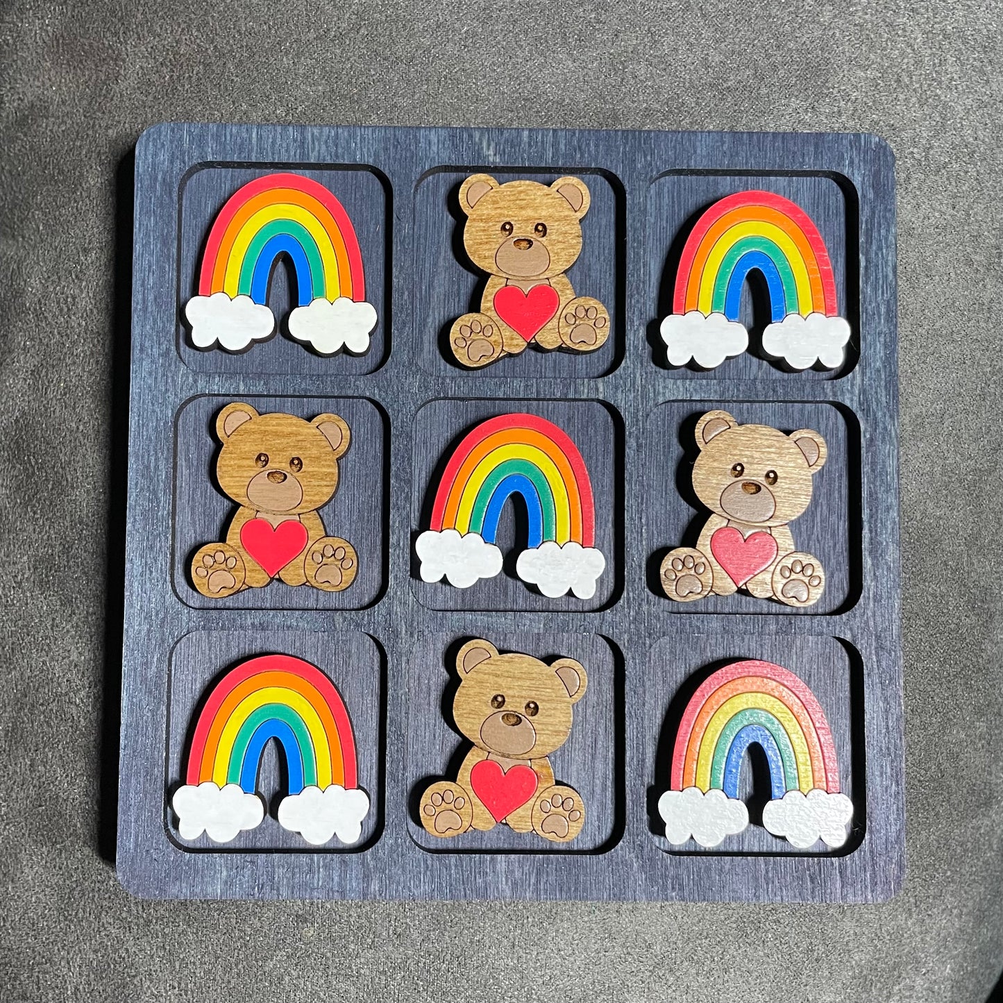 Teddy Bears & Rainbows Tic Tac Toe Game