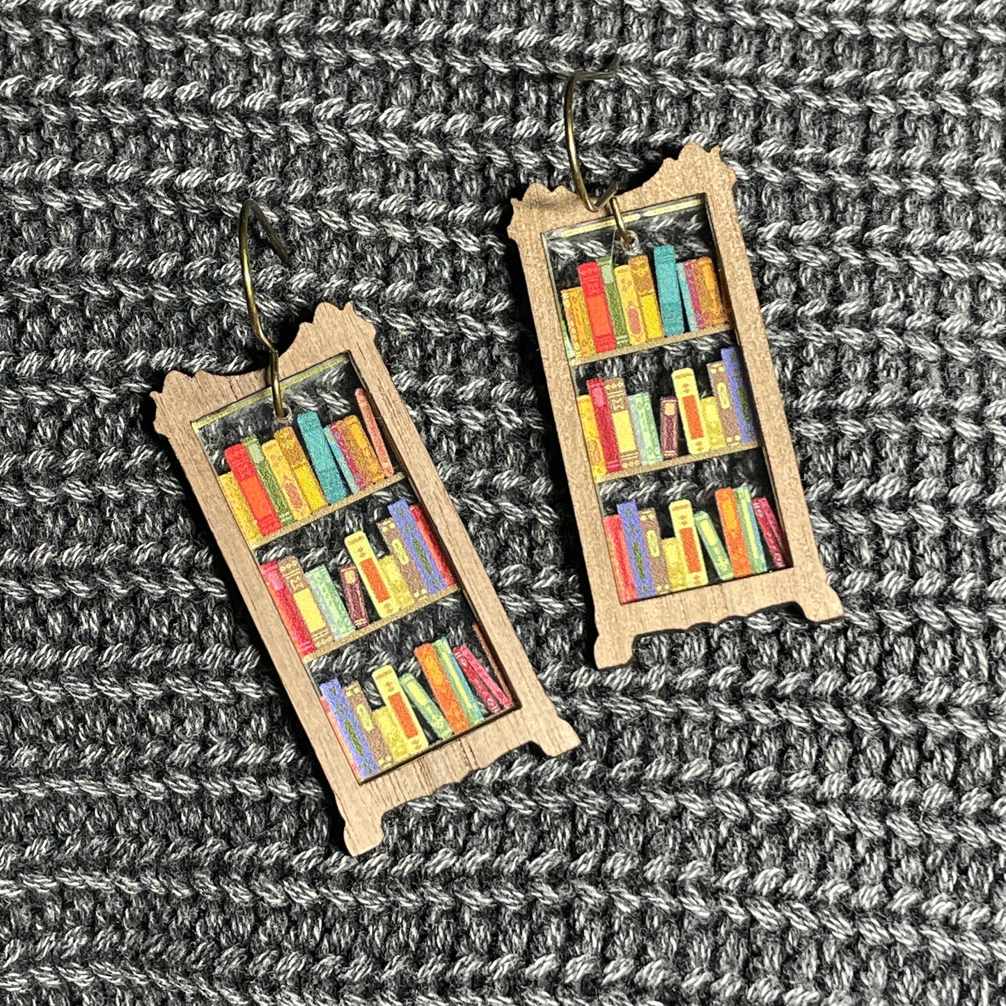 Bookshelf Drop Dangle Earrings