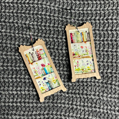 Bookshelf Drop Dangle Earrings