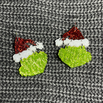 Grinch Acrylic Drop Dangle Earrings