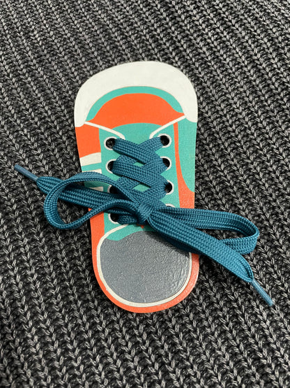 Orange & Teal Shoe Tying Learning Tool