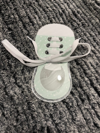 Pale Green Polka Dot Acrylic Shoe Tying Learning Tool