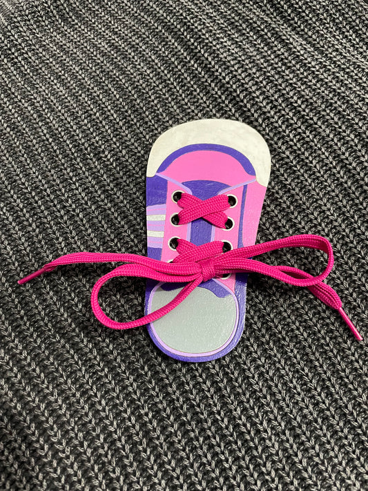 Pink & Purple Shoe Tying Learning Tool