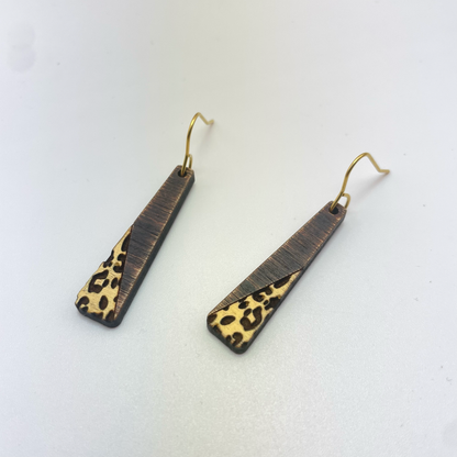 Leopard Tip Drop Dangle Earrings