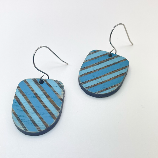 Angled Wide Line Paddle Drop Dangle Earring