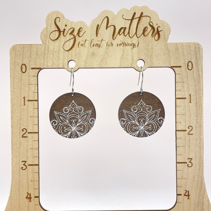 Ornate Dial Drop Dangle Earrings