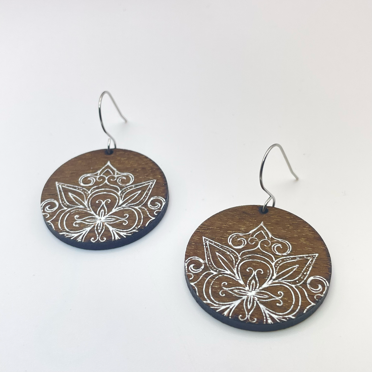 Ornate Dial Drop Dangle Earrings