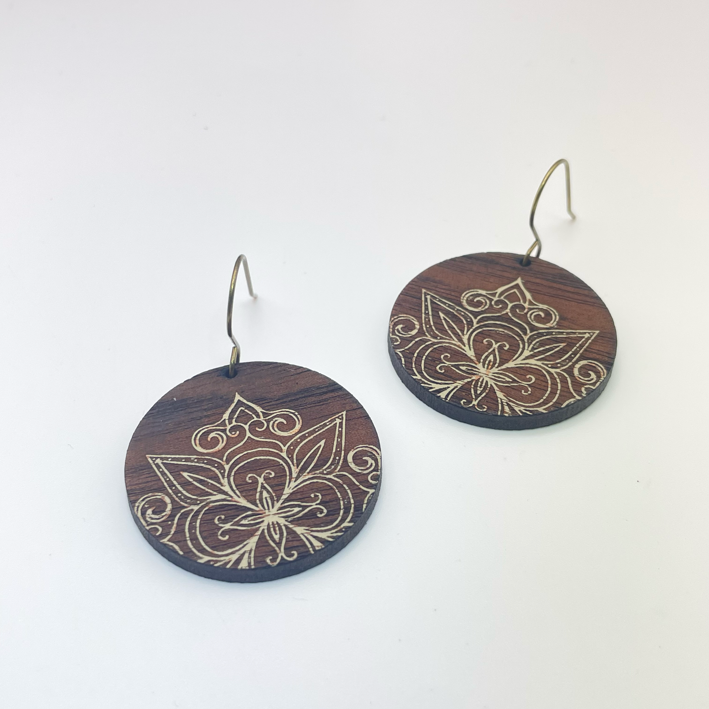 Ornate Dial Drop Dangle Earrings