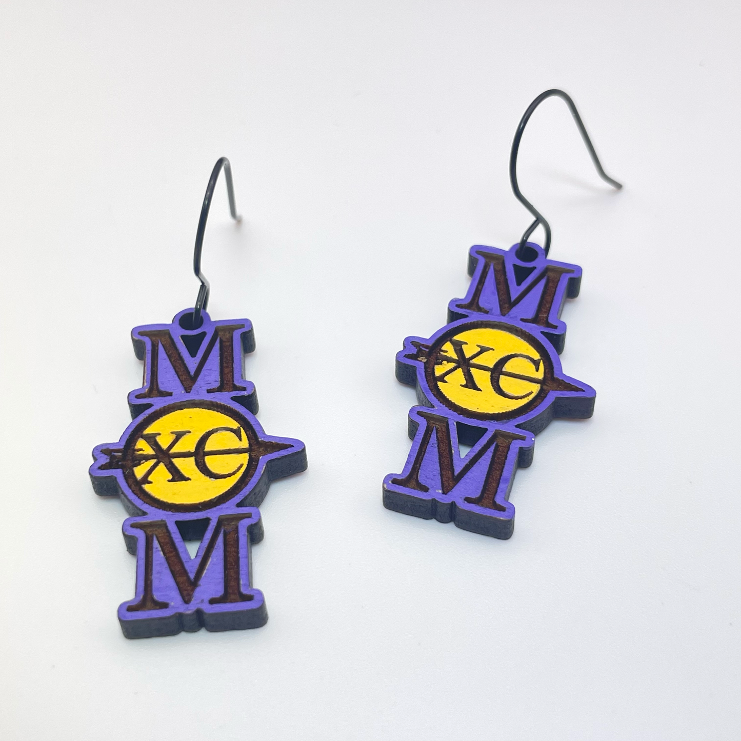 Cross Country MOM Drop Dangle Earrings