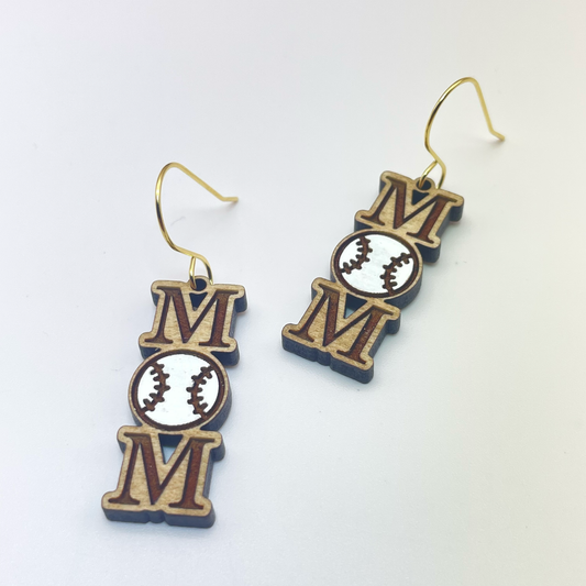 Baseball MOM Drop Dangle Earrings