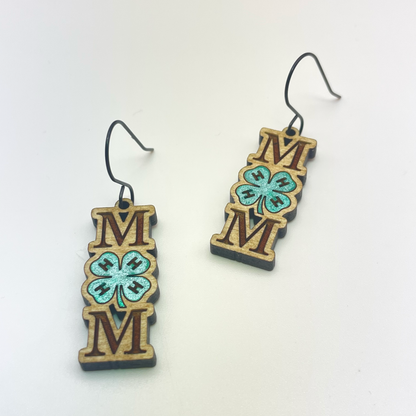 4H MOM Drop Dangle Earrings