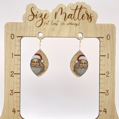 Santa Teardrop Drop Dangle Earrings