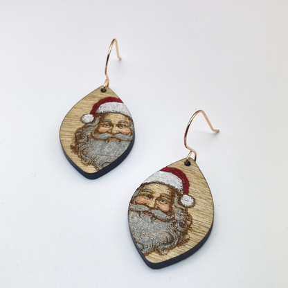 Santa Teardrop Drop Dangle Earrings