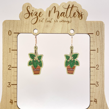 Hanging Plant 9 Drop Dangle Earrings