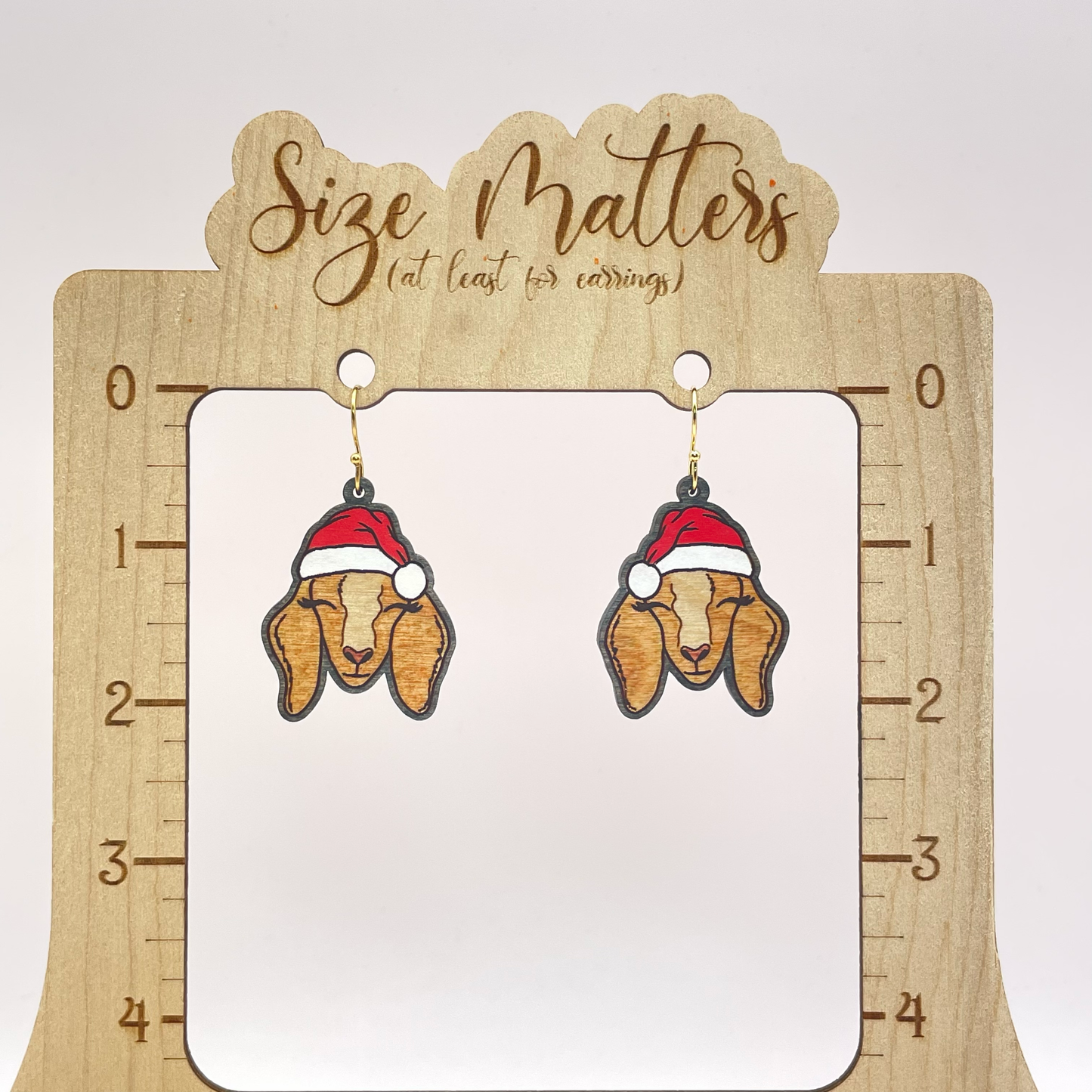 Goat Santa Hat Drop Dangle Earrings