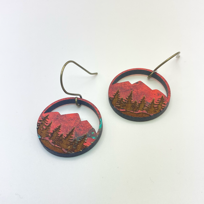 Mountain Cutout Dial Drop Dangle Earring