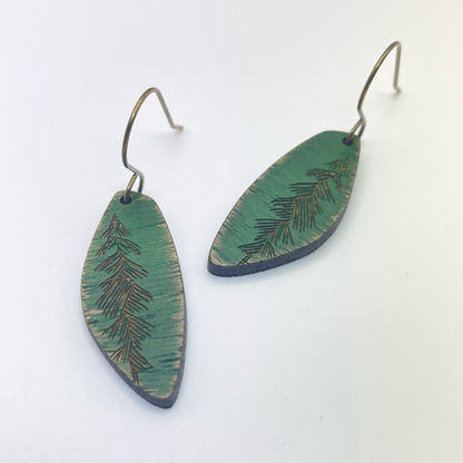 Pine Branch Petal Shape Drop Dangle Earring