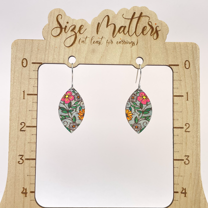 Leaf Full of Flowers Drop Dangle Earring