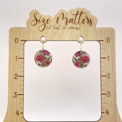 Floral Dial Drop Dangle Earring