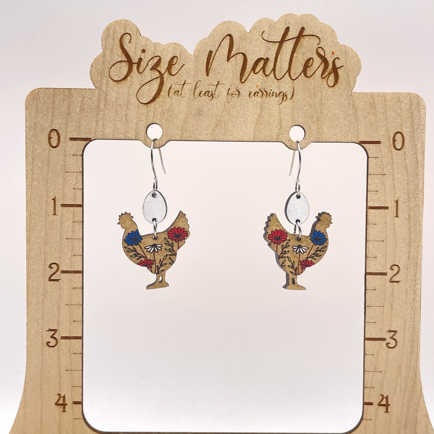 Chicken and the Egg Drop Dangle Earrings