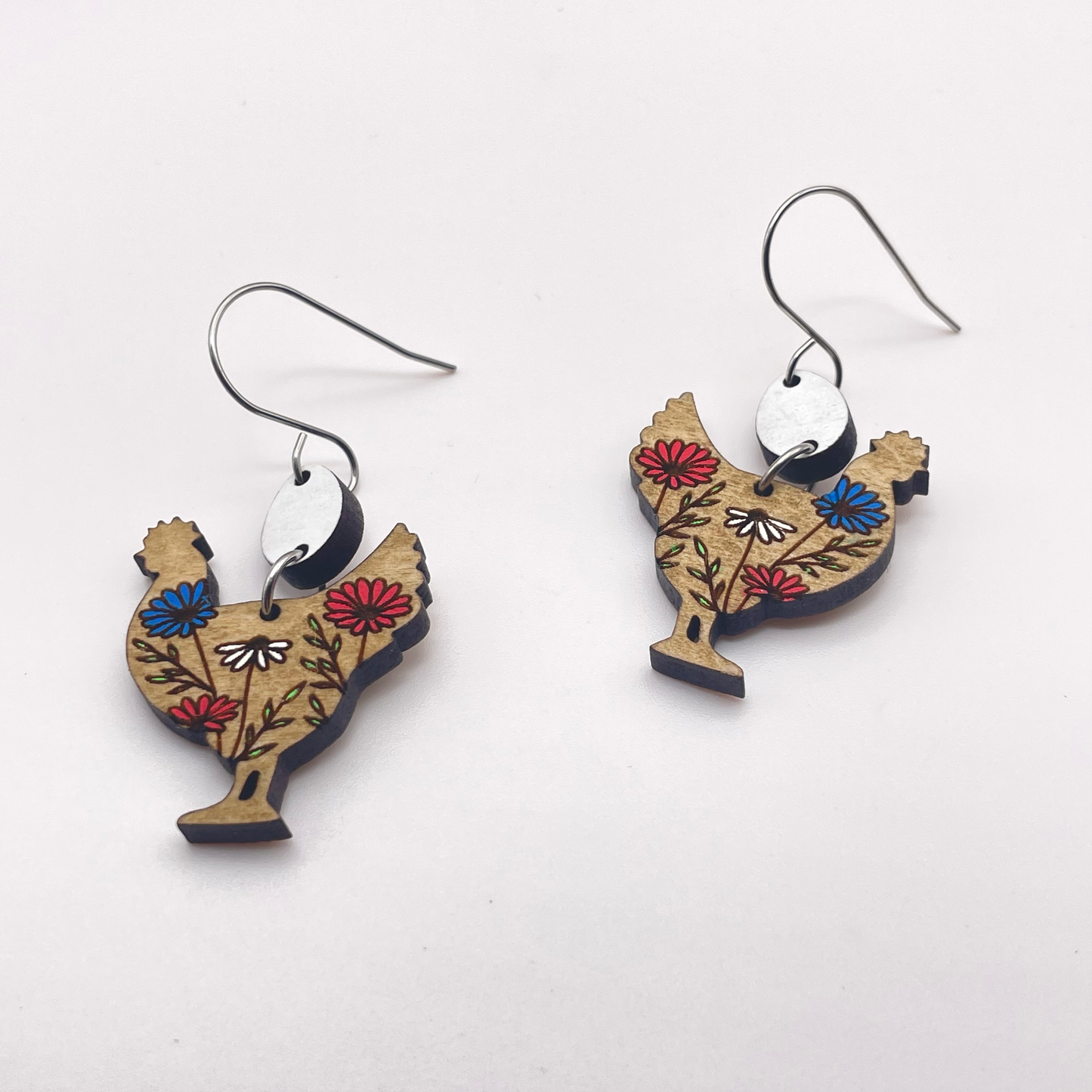 Chicken and the Egg Drop Dangle Earrings