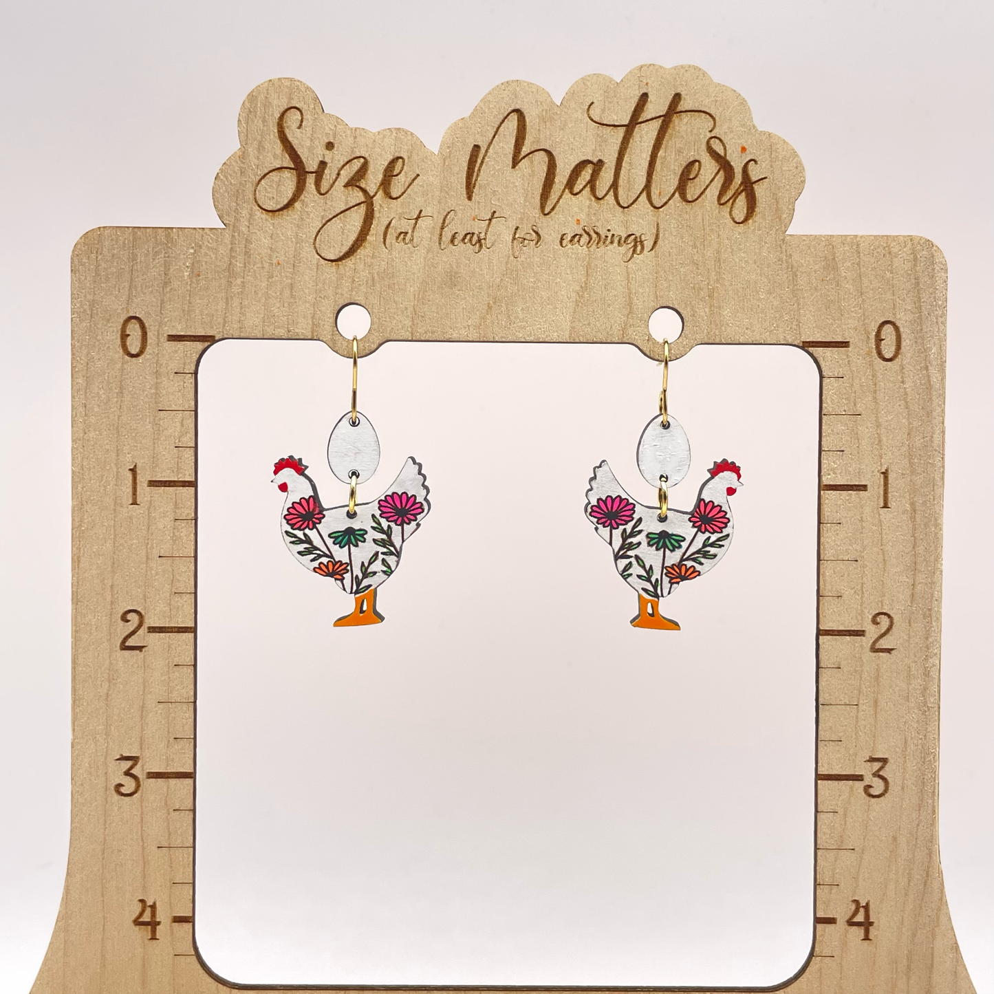 Chicken and the Egg Drop Dangle Earrings