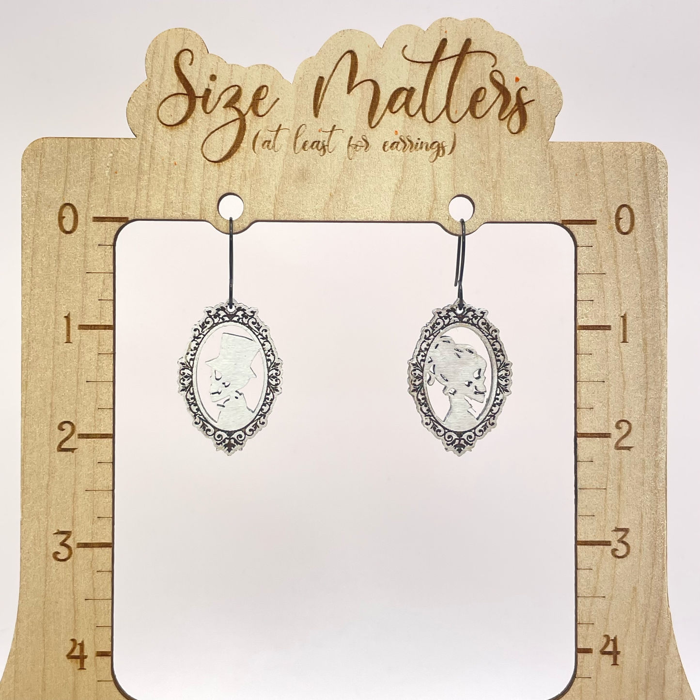 Skeleton Cameo Drop Dangle Earrings