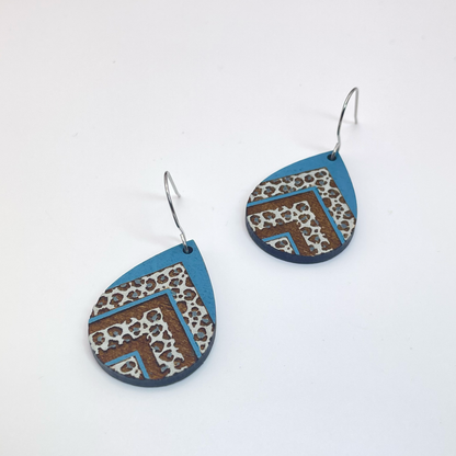 Chevron Leopard Teardrop Drop Dangle Earring