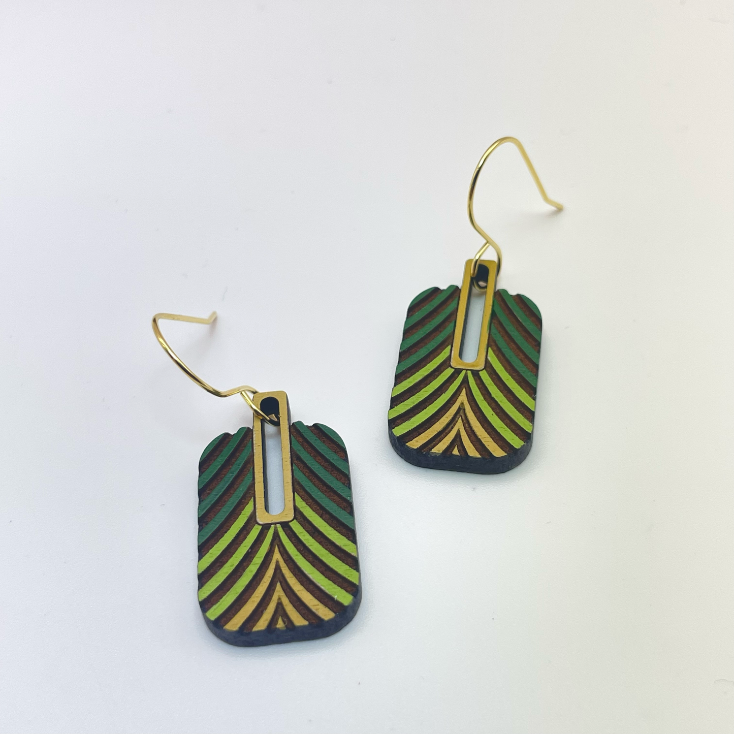 Art Deco Paddle Drop Dangle Earrings