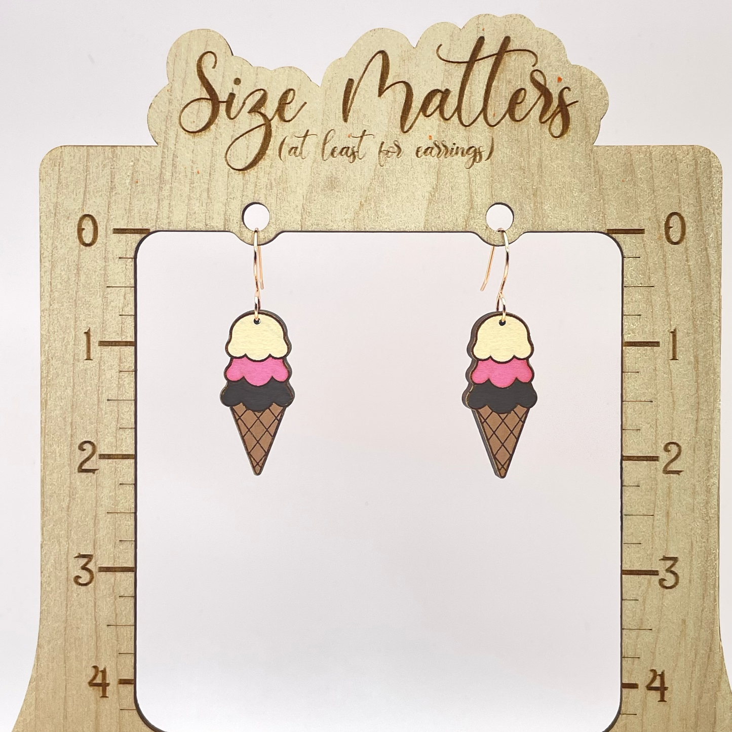 Ice Cream Cone Drop Dangle Earrings