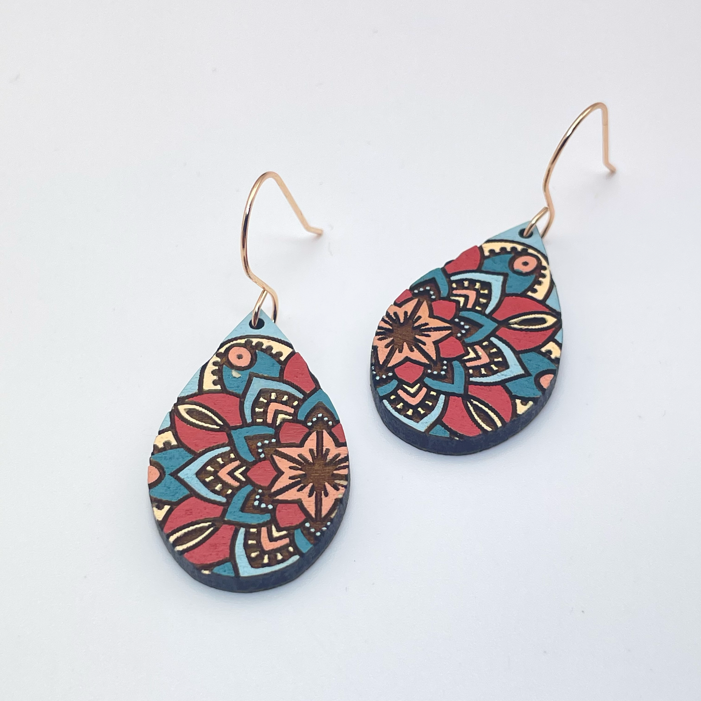 Mosaic Teardrop Drop Dangle Earrings