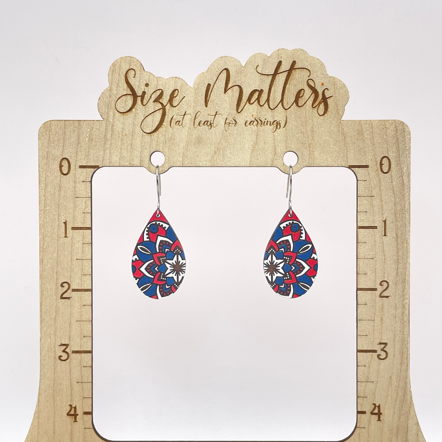 Mosaic Teardrop Drop Dangle Earrings