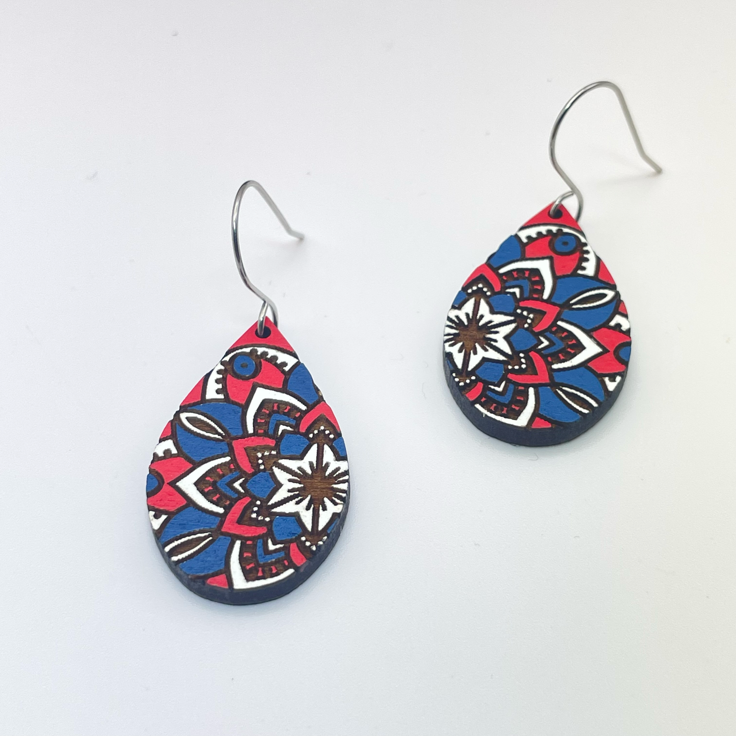 Mosaic Teardrop Drop Dangle Earrings