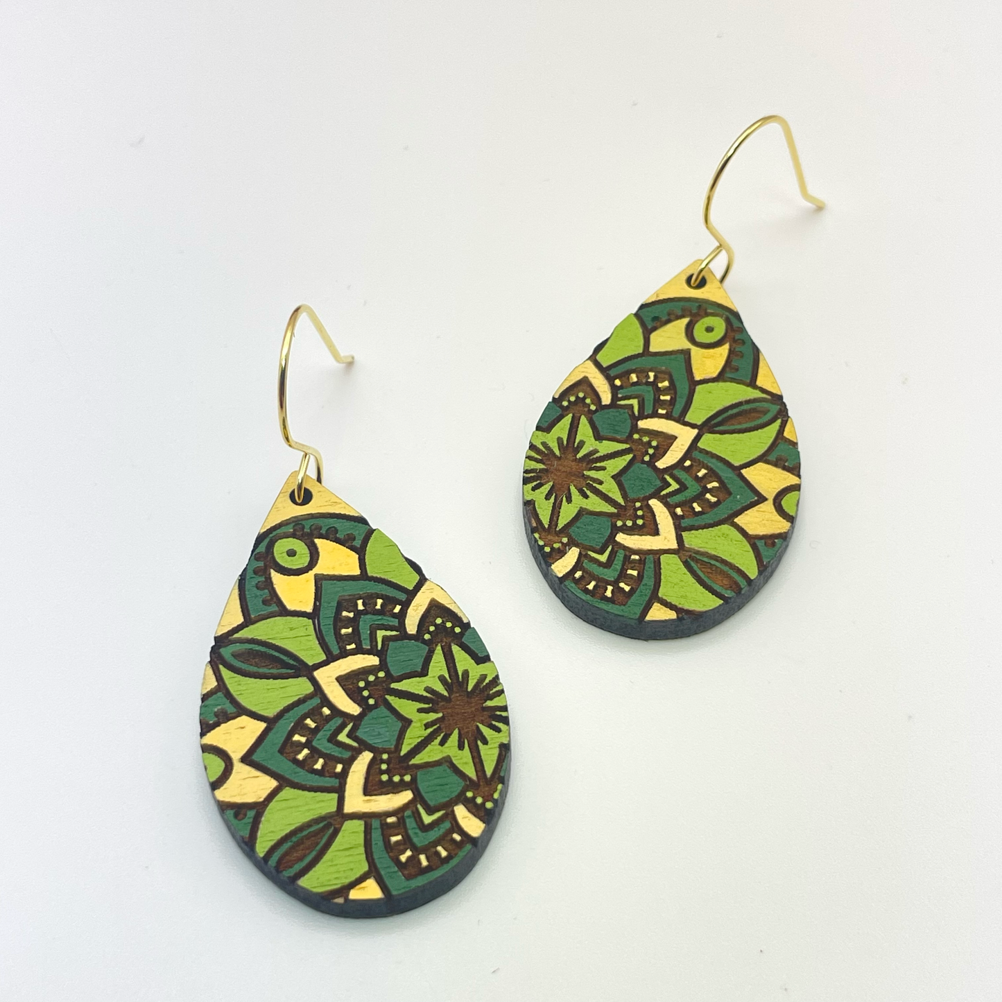 Mosaic Teardrop Drop Dangle Earrings