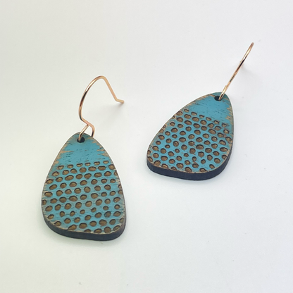 Rustic Dotted Petal Drop Dangle Earring