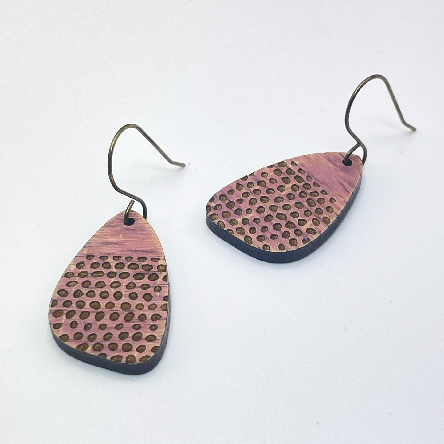 Rustic Dotted Petal Drop Dangle Earring